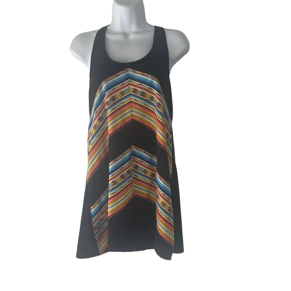 RIP CURL Size XS Aztec Racerback Black Top Festival Boho Summer Western